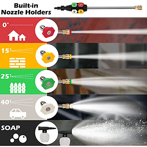 2500PSI Electric Pressure Washer, 1.8GPM 1650W High Power Washer Machine with 4 Quick Connect Spray Nozzles and Detergent Tank for Cleaning, Cars, Decks, Driveways, Patios