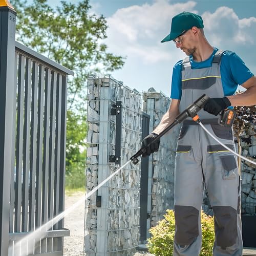 VEVOR Cordless Pressure Washer, 652-PSI 1.0 GPM Portable Power Cleaner, Handheld High-Pressure Car Washer Gun with 4.0Ah Battery, Charger, 6-in-1 Nozzle, for Home/Floor Cleaning & Watering