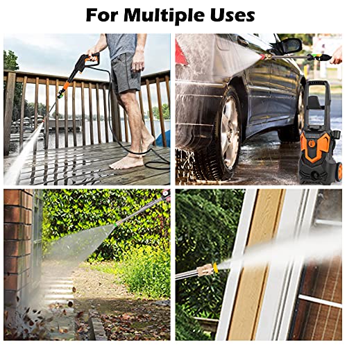 2500PSI Electric Pressure Washer, 1.8GPM 1650W High Power Washer Machine with 4 Quick Connect Spray Nozzles and Detergent Tank for Cleaning, Cars, Decks, Driveways, Patios