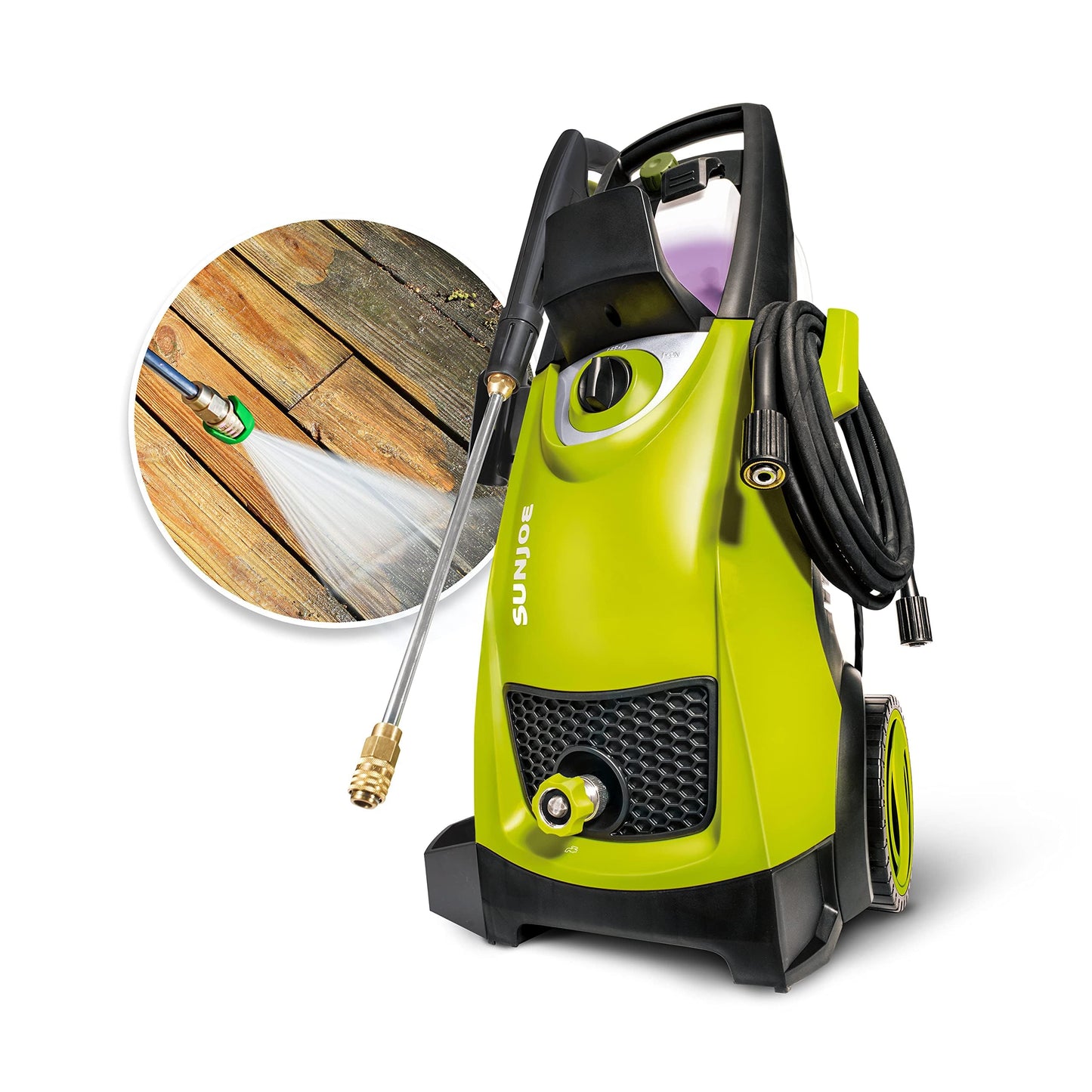 Sun Joe SPX3000 14.5-Amp Electric High Pressure Washer, Cleans Cars/Fences/Patios, Green